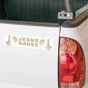 JESUS SAVES BUMPER STICKER
