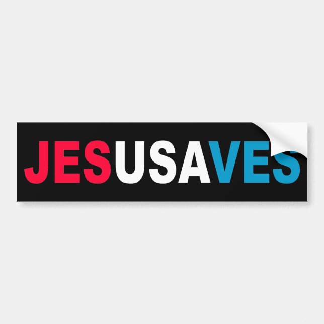 JESUS SAVES BUMPER STICKER (Front)