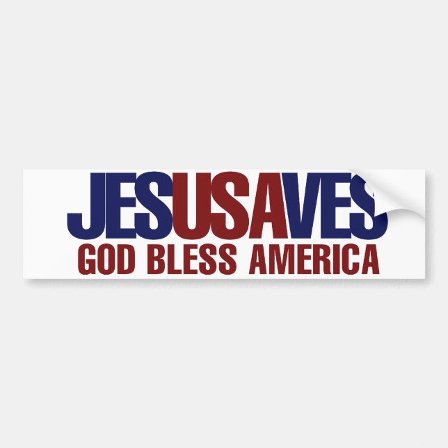 Jesus Saves Bumper Sticker (Front)