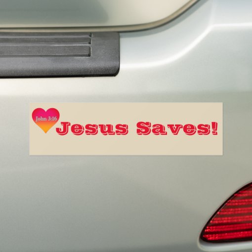Jesus Saves! Bumper Sticker Zazzle