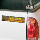 jesus saves bumper sticker (On Truck)