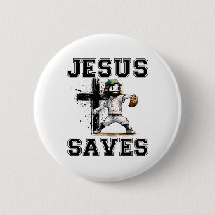 Jesus Saves Bysebyll Religious Christian Faith Cro Button