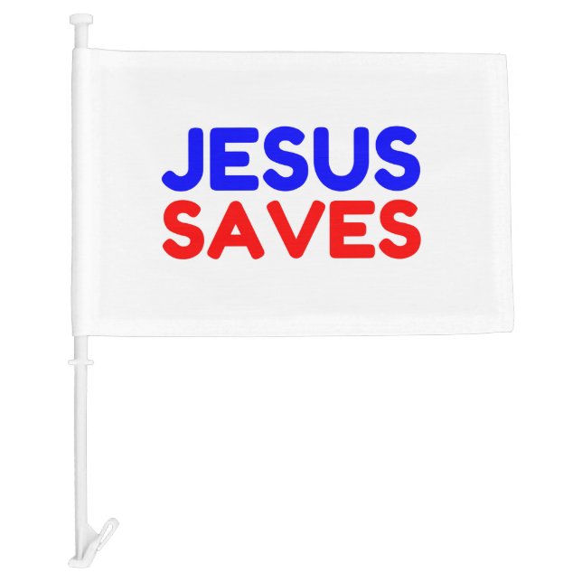 JESUS SAVES CAR FLAG (Front)