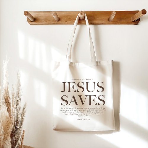 Jesus Saves  Christian Aesthetic Unisex Tote Bag