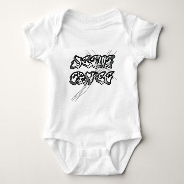 Jesus Saves Christian Baby Bodysuit (Front)