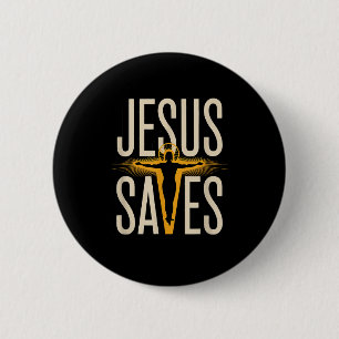 Jesus Saves Christian Faith Devotion Believer Button