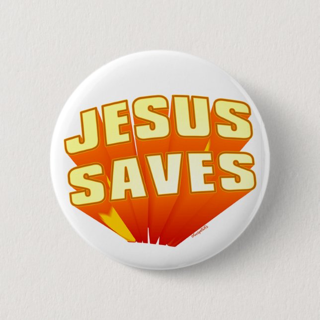 Jesus Saves christian gift Pinback Button (Front)