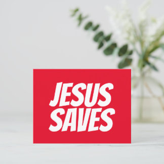 Jesus Saves Christian Postcard