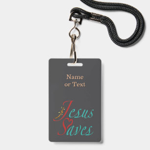 Jesus Saves Christian Quote Black Badge