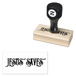 ‘Jesus Saves’ Christian Quote Rubber Stamp