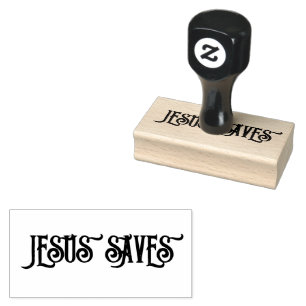 ‘Jesus Saves’ Christian Quote Rubber Stamp