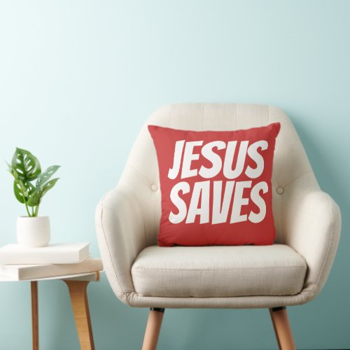 Jesus Saves Christian Throw Pillow