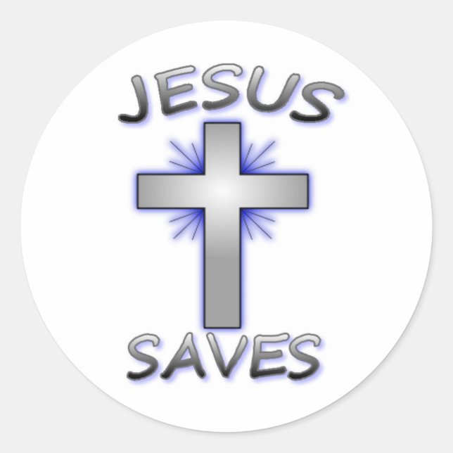 Jesus Saves Classic Round Sticker (Front)