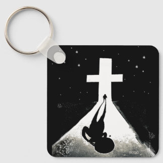 Jesus saves cross bible verse Keychain