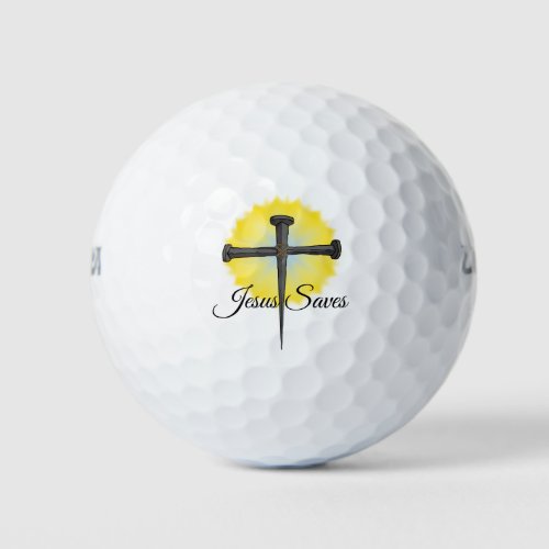 Jesus Saves Cross Golf Balls