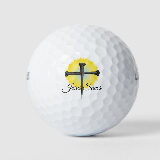 Jesus Saves Cross Golf Balls (Front)