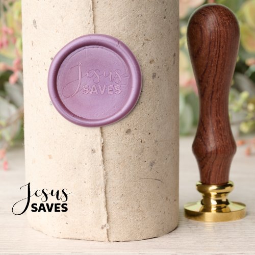 Jesus Saves Cute Christian Contemporary  Wax Seal Stamp