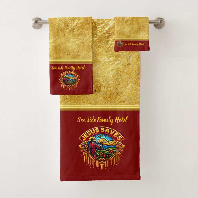 Jesus Saves: Flourishing Life Under His Light Bath Towel Set (Insitu)