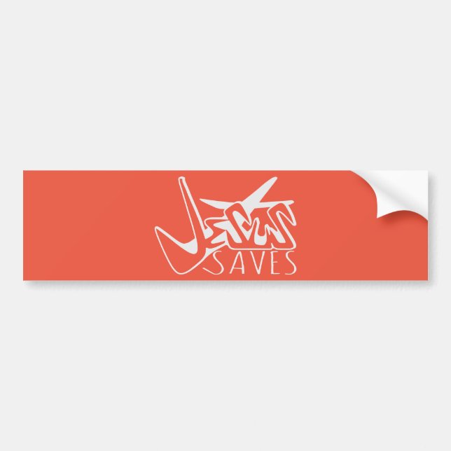 JESUS SAVES GRAFFITI  BUMPER STICKER (Front)
