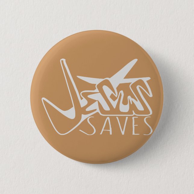 JESUS SAVES GRAFFITI  BUTTON (Front)