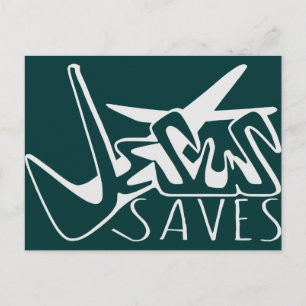 JESUS SAVES GRAFFITI  POSTCARD