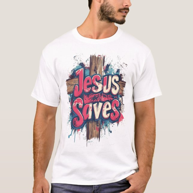 Jesus Saves: Graffiti Redemption T-Shirt (Front)