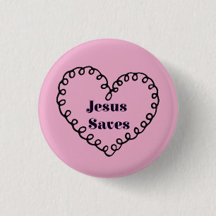 Jesus Saves Heart Button