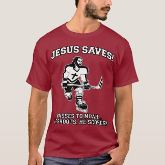Jesus Saves Hockey funny tshirt