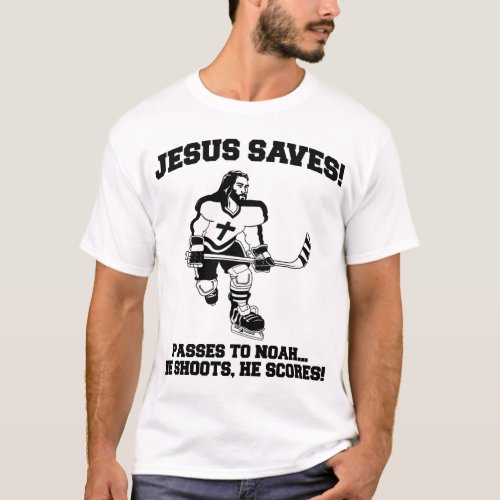 Jesus Saves Hockey funny tshirt