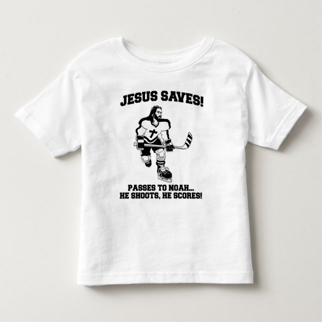 Jesus Saves Hockey funny tshirt (Front)