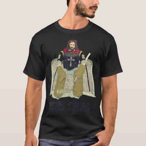 Jesus Saves Hockey Goal Keeper Christian T_Shirt