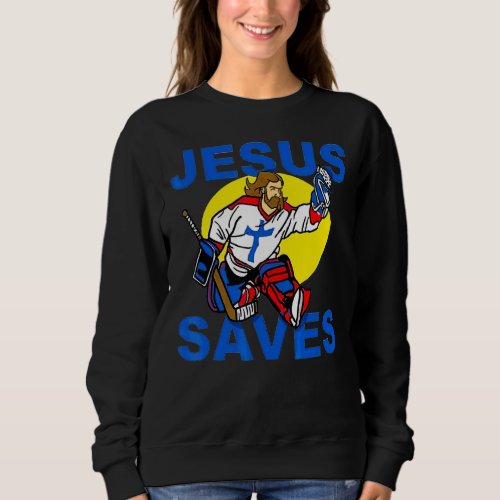 Jesus Saves Hockey Swea Goalie Tee