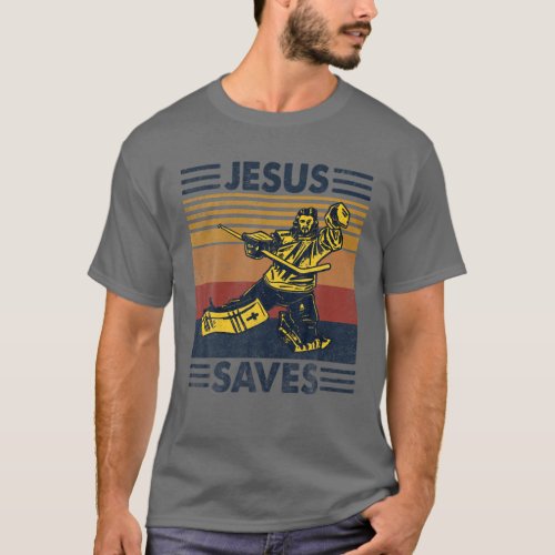 Jesus Saves Ice Hockey Goalie Sport Religious Chri T_Shirt