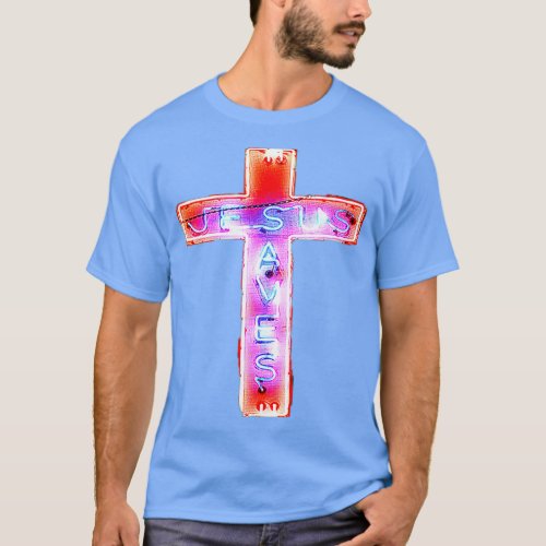 Jesus Saves Neon Sign T_Shirt