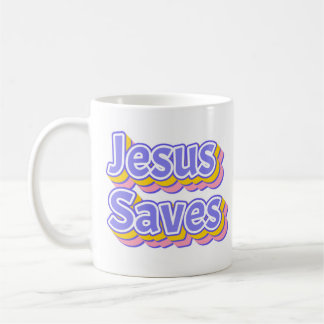 Jesus Saves Pastel 3D Coffee Mug