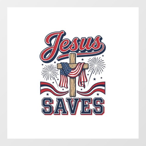 Jesus Saves Patriotic Christian Vintage Shirt Desi Floor Decals