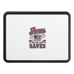 Jesus Saves Patriotic Christian Vintage Shirt Desi Hitch Cover