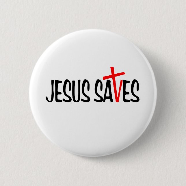 Jesus Saves Pinback Button (Front)