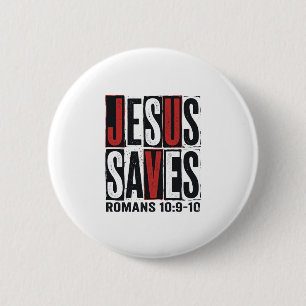 Jesus Saves Romans 10_9 Christian Vintage Shirt De Button