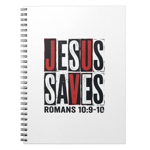 Jesus Saves Romans 10_9 Christian Vintage Shirt De Notebook