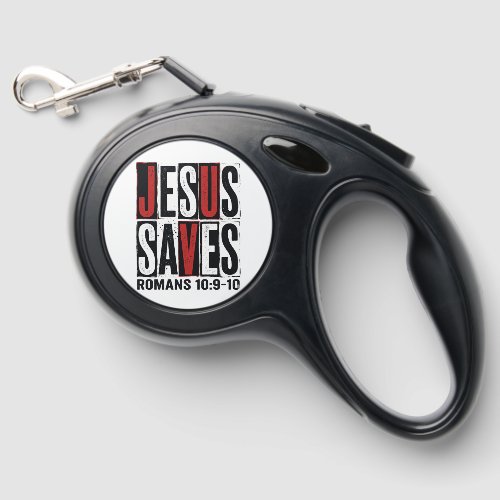Jesus Saves Romans 10_9 Christian Vintage Shirt De Retractable Pet Leash