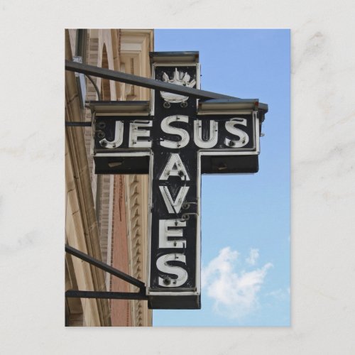 Jesus Saves Sign Postcard