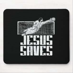 Jesus Saves Soccer Football Christian Goalie Goalk Mouse Pad