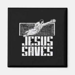 Jesus Saves Soccer Footbyll Christian Goalie Goalk Magnet