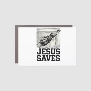 Jesus Saves Soccer Goalie Vintage Engraving Shirt_ Car Magnet