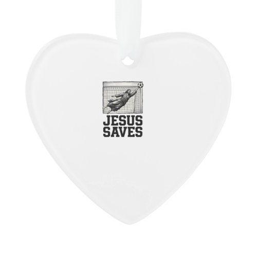 Jesus Saves Soccer Goalie Vintage Engraving Shirt_ Ornament