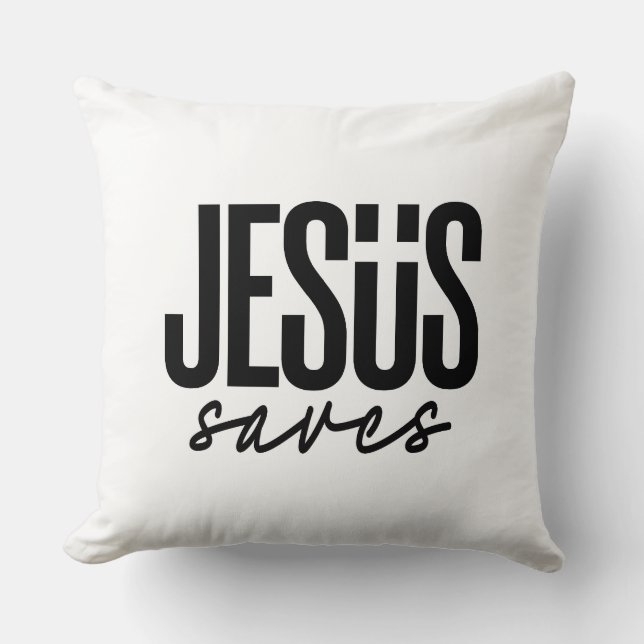 JESUS SAVES THROW PILLOW (Front)