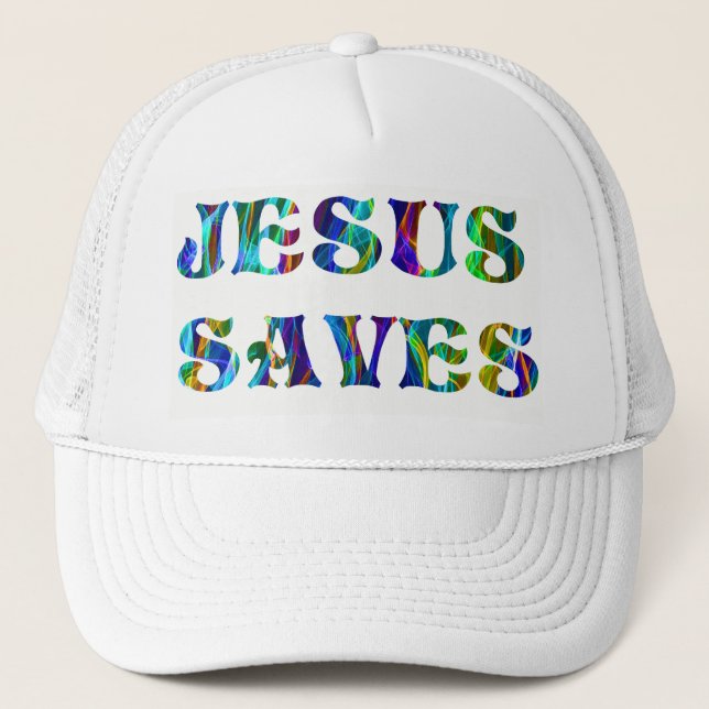 JESUS SAVES  TRUCKER HAT (Front)