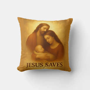 Jesus Saves unique christian gifts  Christian  Throw Pillow
