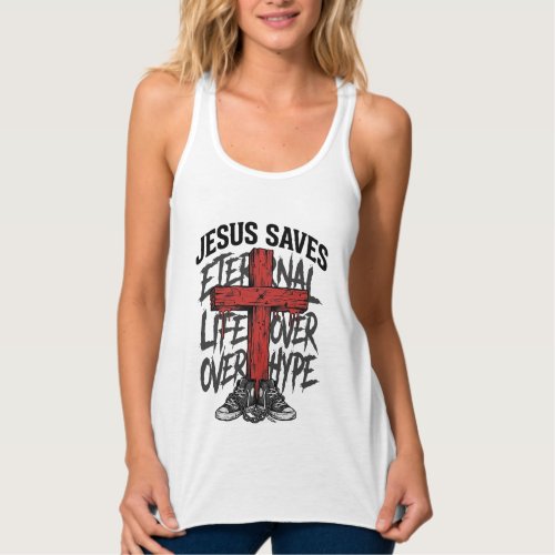 Jesus Saves Vintage Cross Christian Streetwear Shi Tank Top
